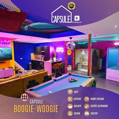 Capsule Boogie-Woogie - Jacuzzi - Sauna - Billard - Jeux - Ecran Geant - Filet Suspendu - Netflix La Louvière Kültér fotó